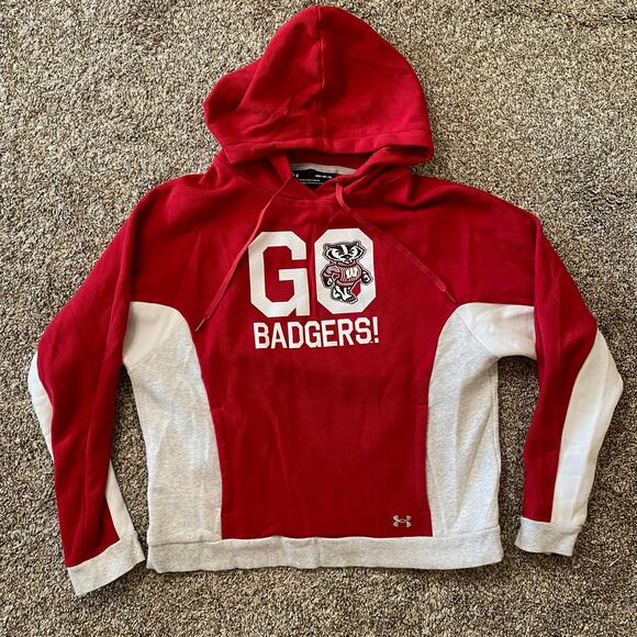 Under Armour Wisconsin Badgers hoodie sweatshirt size medium - Picture 4 of 6